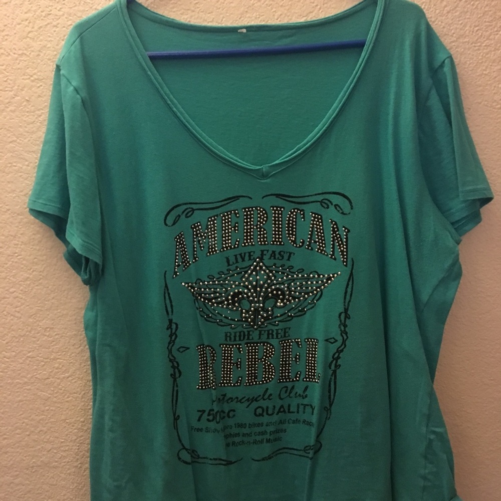 Blinged biker T-shirt